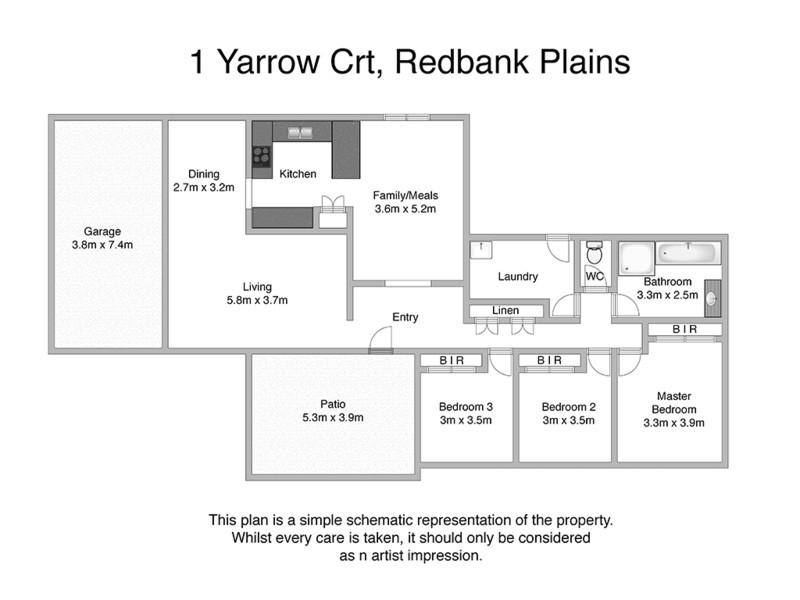 1 Yarrow Court, Redbank Plains QLD 4301 Floorplan
