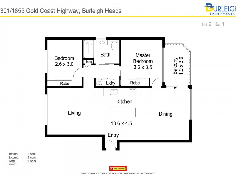 301/1855 Gold Coast Highway, Burleigh Heads QLD 4220 Floorplan