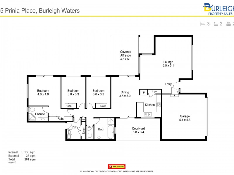 5 Prinia Place, Burleigh Waters QLD 4220 Floorplan