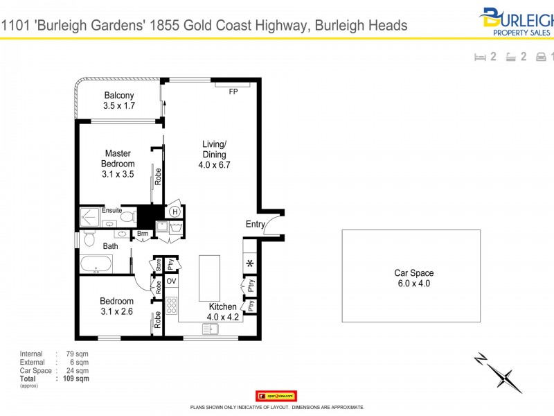 1101/1855 Gold Coast Highway, Burleigh Heads QLD 4220 Floorplan