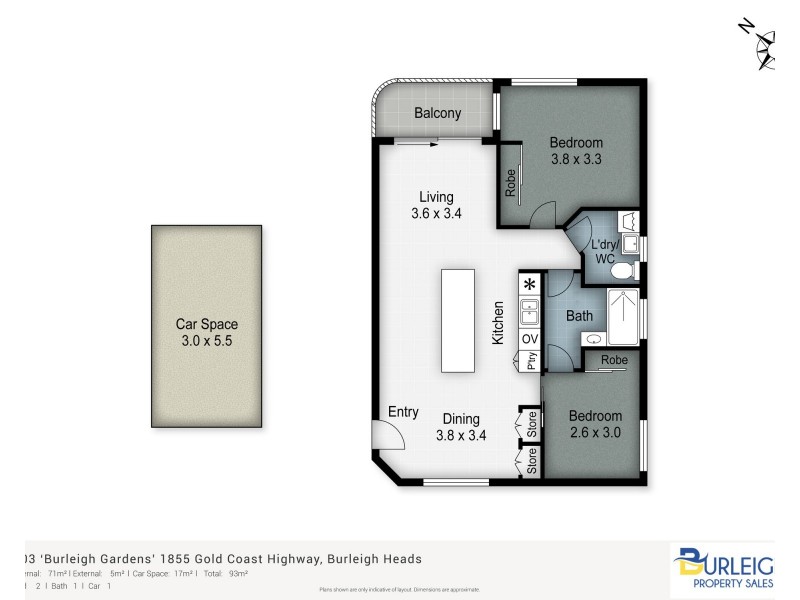 903/1855 Gold Coast Highway, Burleigh Heads QLD 4220 Floorplan