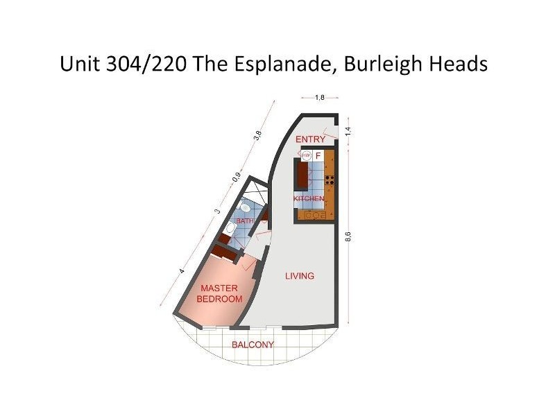 304/220 The Esplanade, Burleigh Heads QLD 4220 Floorplan