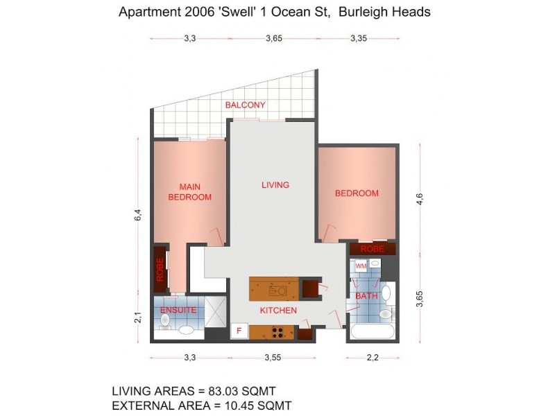 2006/1 Ocean Street, Burleigh Heads QLD 4220 Floorplan