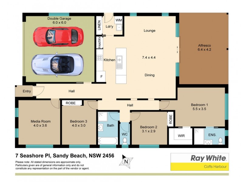 7 Seashore Place, Sandy Beach NSW 2456 Floorplan