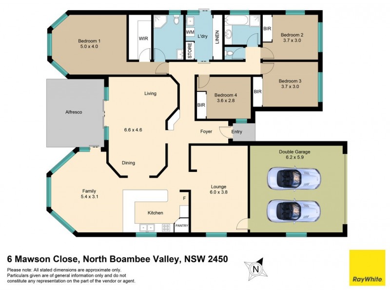 6 Mawson Close, North Boambee Valley NSW 2450 Floorplan