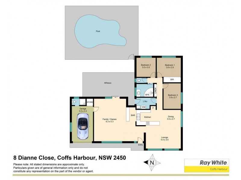 8 Dianne Close, Coffs Harbour NSW 2450 Floorplan