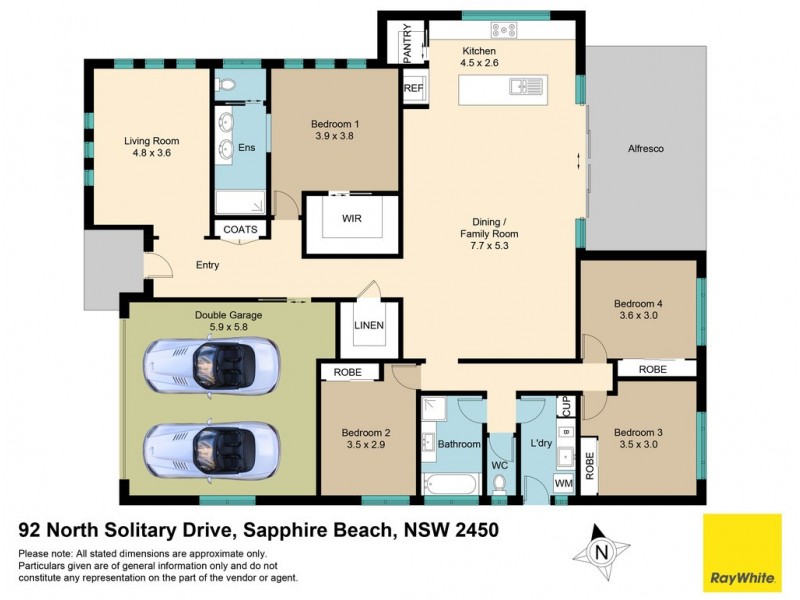 92 North Solitary Drive, Sapphire Beach NSW 2450 Floorplan
