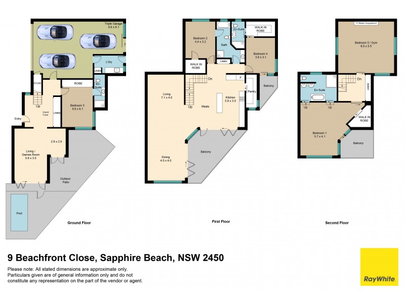 9 Beachfront Close, Sapphire Beach NSW 2450 Floorplan