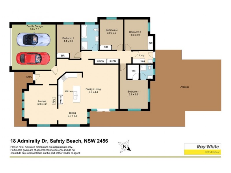 18 Admiralty Drive, Safety Beach NSW 2456 Floorplan