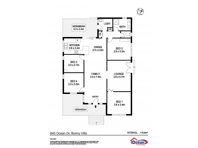840 Ocean Drive, Bonny Hills NSW 2445 Floorplan
