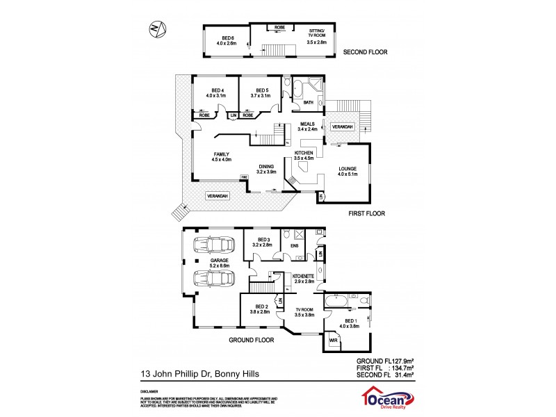 13 John Phillip Drive, Bonny Hills NSW 2445 Floorplan