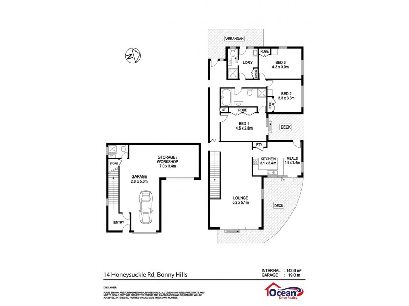 14 Honeysuckle Road, Bonny Hills NSW 2445 Floorplan