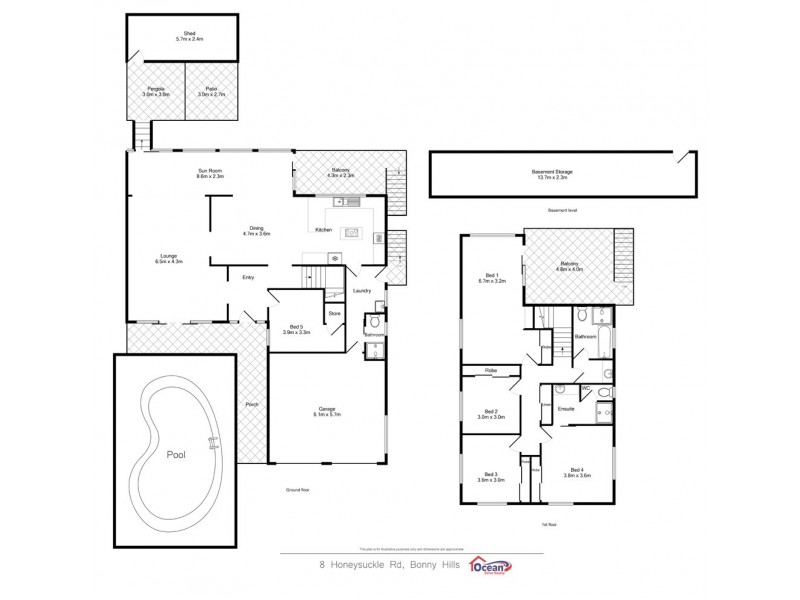 8 Honeysuckle Road, Bonny Hills NSW 2445 Floorplan
