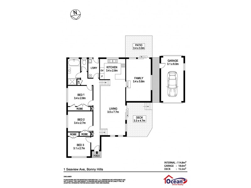 1 Seaview Street, Bonny Hills NSW 2445 Floorplan