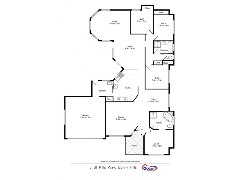 5 St Kitts Way, Bonny Hills NSW 2445 Floorplan