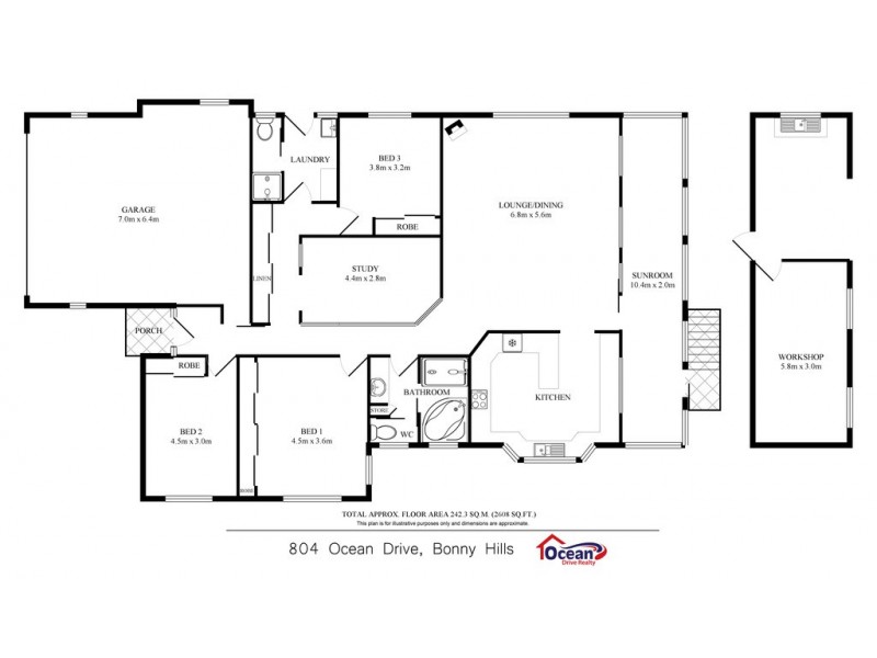 804 Ocean Drive, Bonny Hills NSW 2445 Floorplan