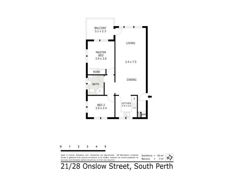 21/28 Onslow Street, South Perth WA 6151 Floorplan