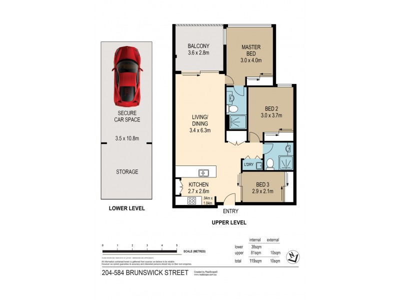 204/584 Brunswick Street, New Farm QLD 4005 Floorplan