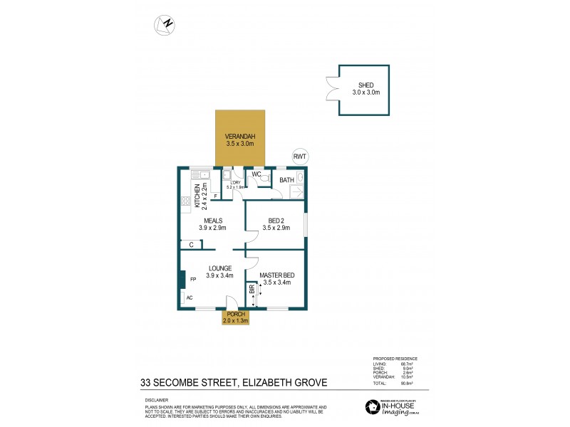 33 Secombe Street, Elizabeth Grove SA 5112 Floorplan