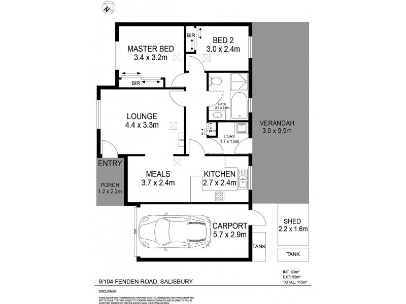 Unit 9, 104 Fenden Road, Salisbury SA 5108 Floorplan