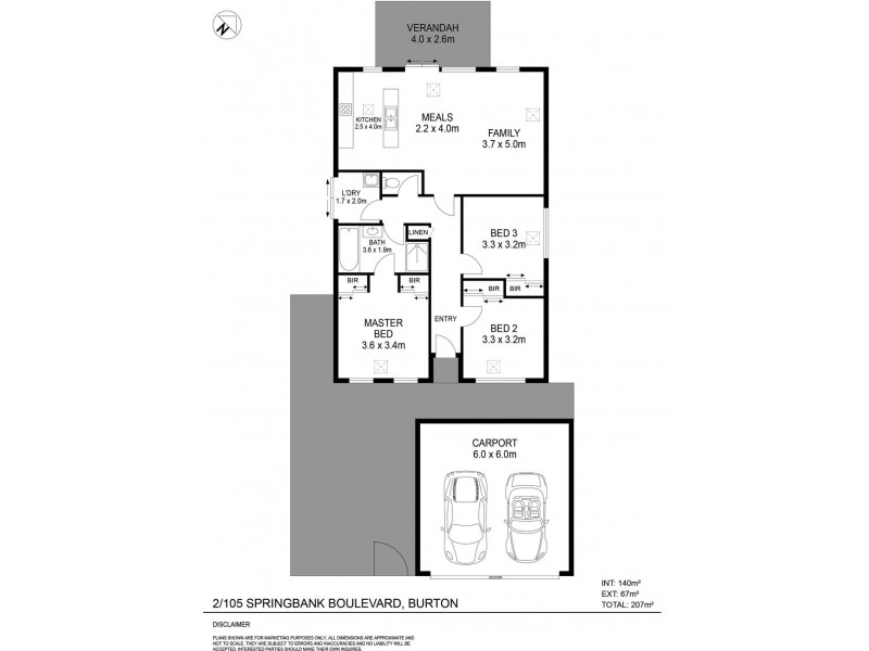Unit 2, 105 Springbank Boulevard, Burton SA 5110 Floorplan