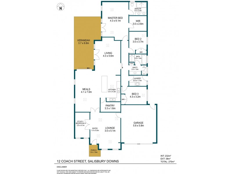 12 Coach Road, Salisbury Downs SA 5108 Floorplan