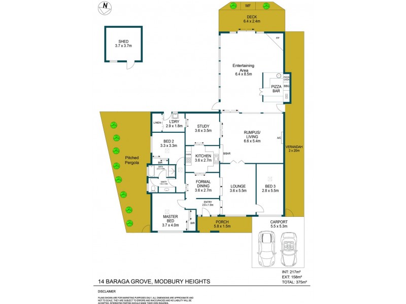14 Baraga Grove, Modbury Heights SA 5092 Floorplan