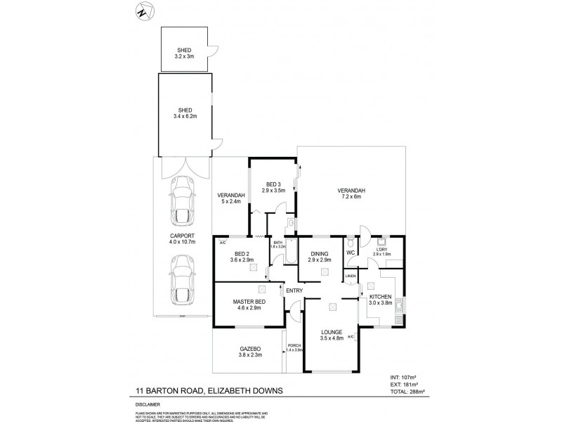 11 Barton Road, Elizabeth Downs SA 5113 Floorplan