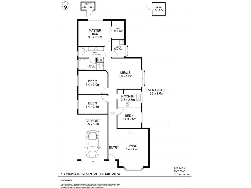 13 Cinnamon Grove, Blakeview SA 5114 Floorplan