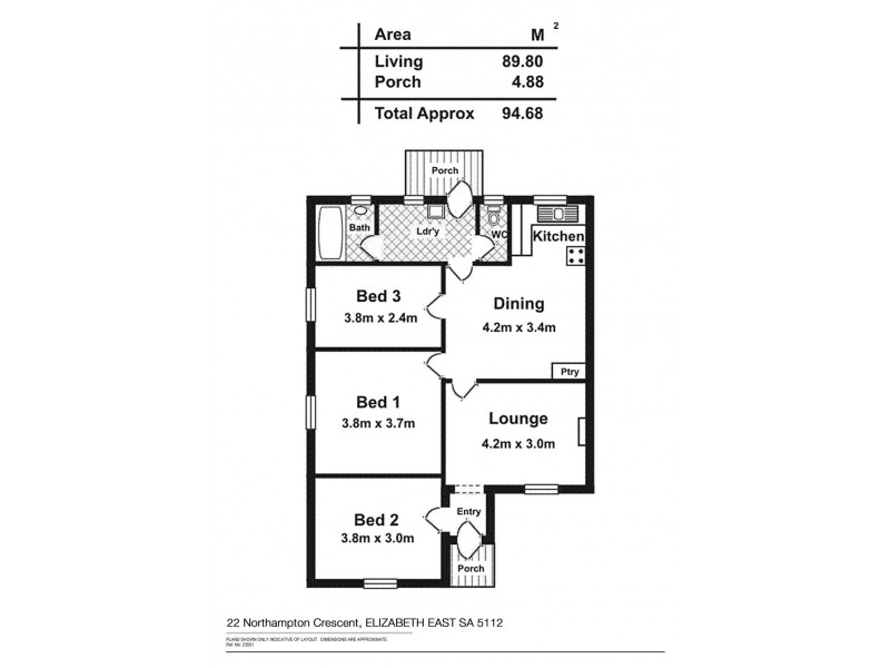 22 Northampton Crescent, Elizabeth East SA 5112 Floorplan