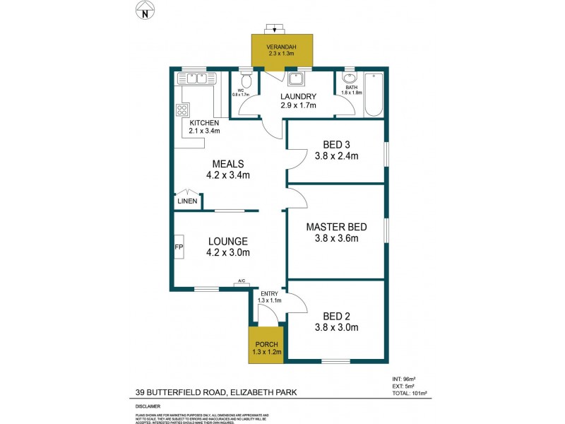 39 Butterfield Road, Elizabeth Park SA 5113 Floorplan