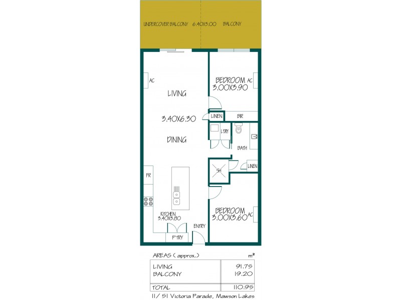 Unit 11, 51 Victoria Parade, Mawson Lakes SA 5095 Floorplan