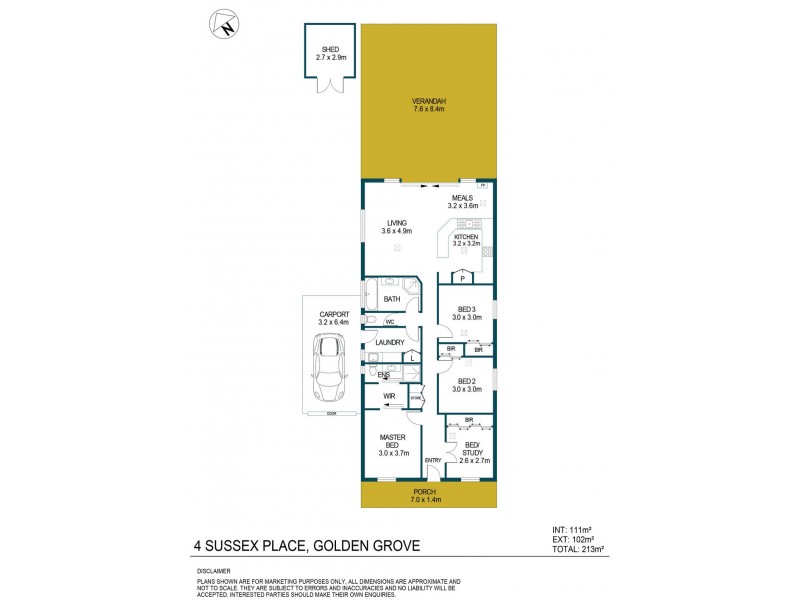 4 Sussex Place, Golden Grove SA 5125 Floorplan