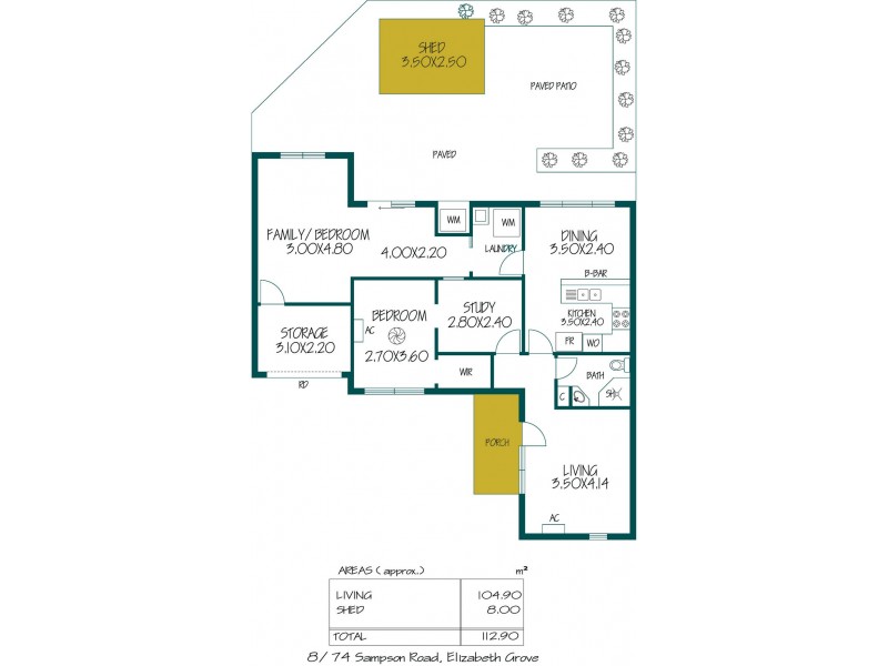 8, 74 Sampson Road, Elizabeth Grove SA 5112 Floorplan