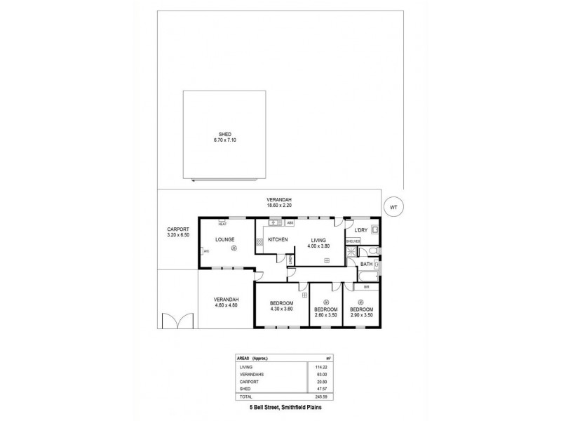 5 Bell Street, Smithfield Plains SA 5114 Floorplan