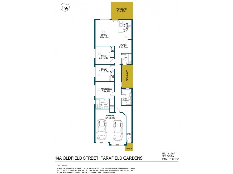 14a Oldfield Street, Parafield Gardens SA 5107 Floorplan