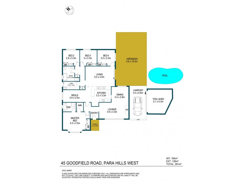 45 Goodfield Road, Para Hills West SA 5096 Floorplan