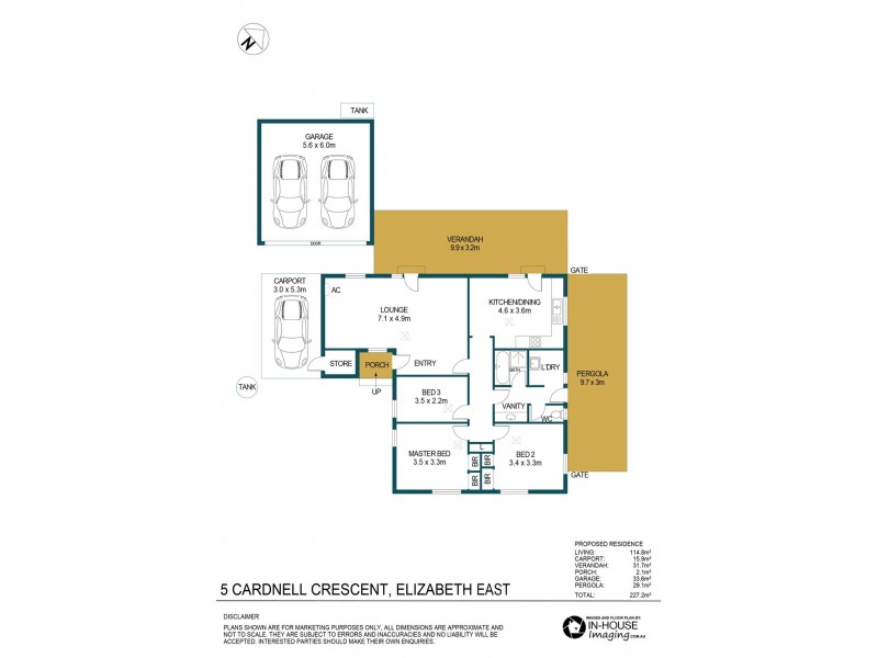 5 Cardnell Crescent, Elizabeth East SA 5112 Floorplan