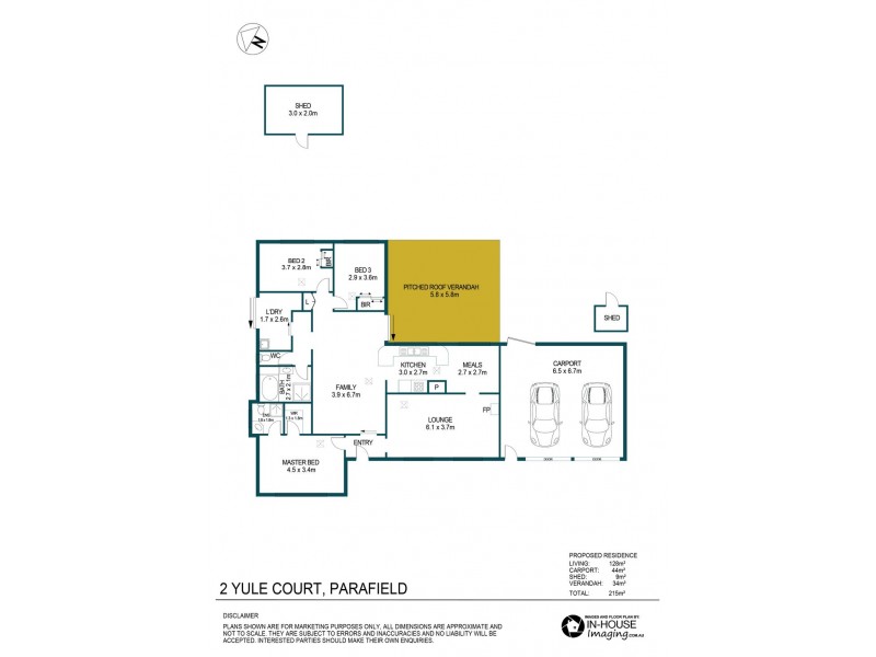 2 Yule Court, Parafield Gardens SA 5107 Floorplan
