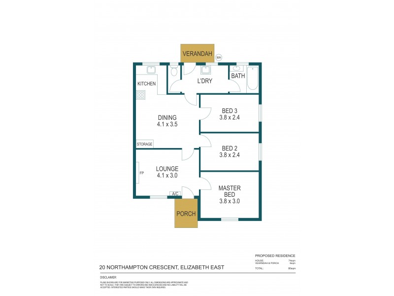 20 Northampton Crescent, Elizabeth East SA 5112 Floorplan