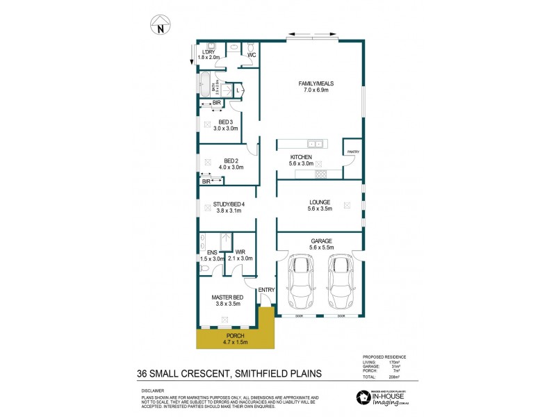 36 Small Crescent, Smithfield Plains SA 5114 Floorplan