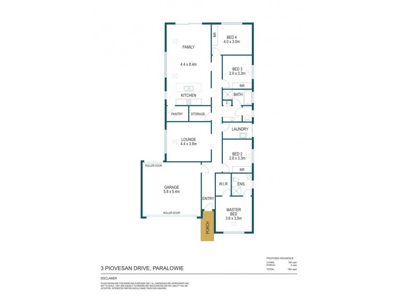 3 Piovesan Drive, Paralowie SA 5108 Floorplan