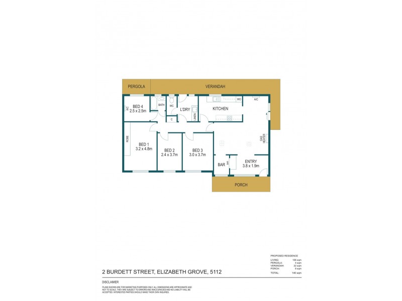 2 Burdett Street, Elizabeth Grove SA 5112 Floorplan
