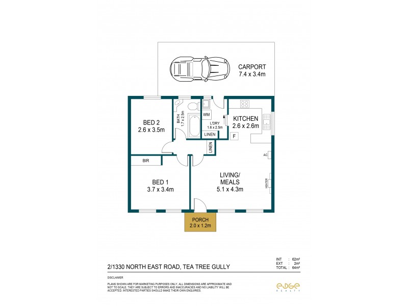Unit 2, 1330 North East Road, Tea Tree Gully SA 5091 Floorplan