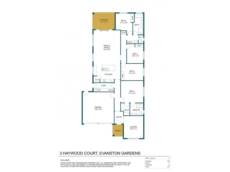 3 Haywood Court, Evanston Gardens SA 5116 Floorplan