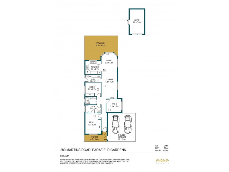280 Martins Road, Parafield Gardens SA 5107 Floorplan