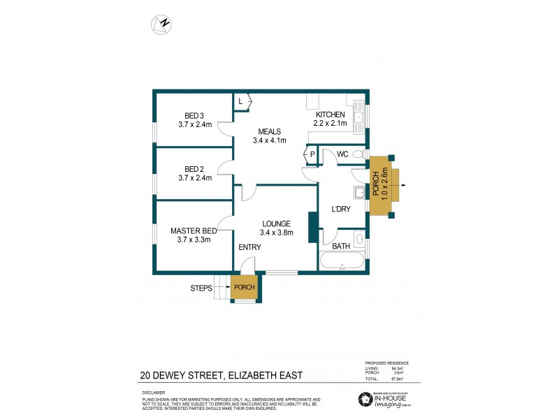 20 Dewey Street, Elizabeth East SA 5112 Floorplan