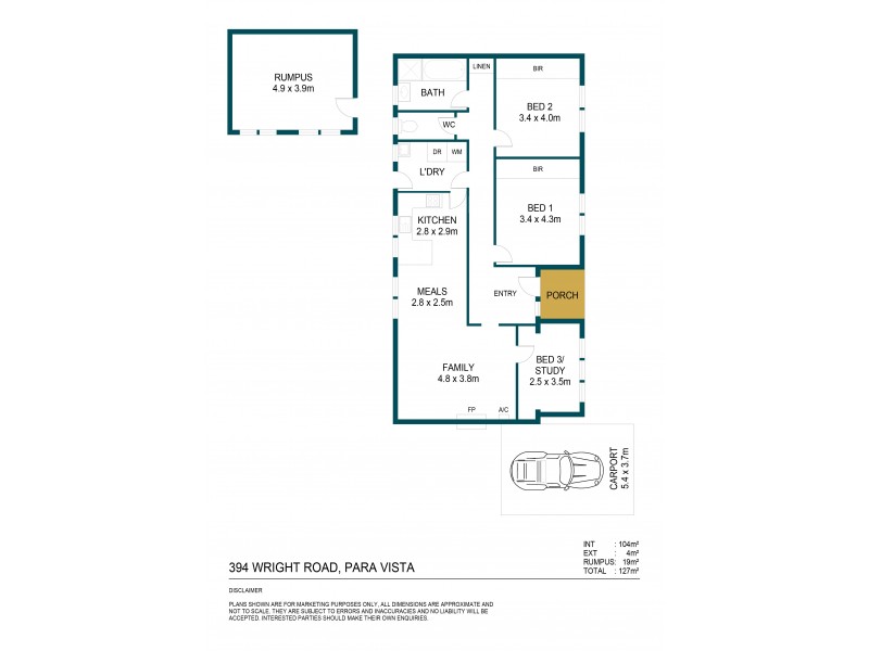 394 Wright Road, Para Vista SA 5093 Floorplan