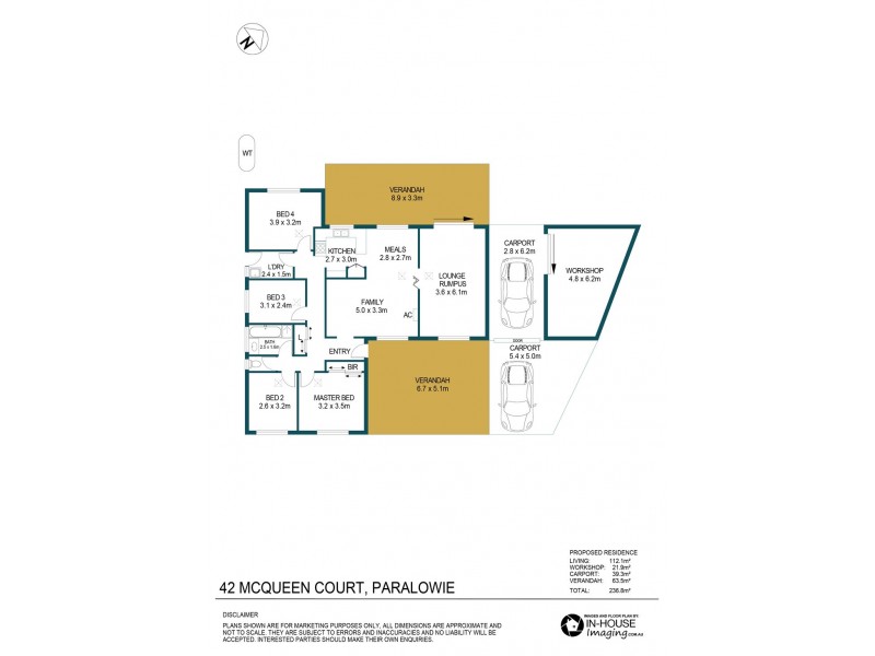 42 McQueen Court, Paralowie SA 5108 Floorplan