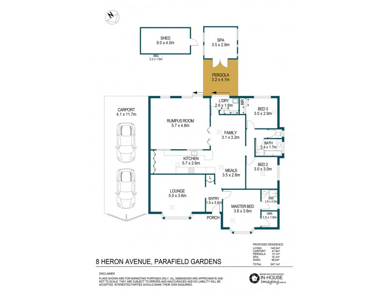 8 Heron Avenue, Parafield Gardens SA 5107 Floorplan